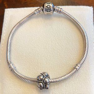 Oxidized silver beaded Pandora charm